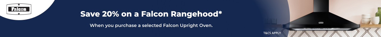 Save 20% off selected Falcon Rangehoods