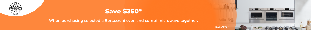 Save $350 when bundling selected Bertazzoni Appliances