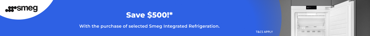 Save $500 on selected Smeg Integrated Refrigeration