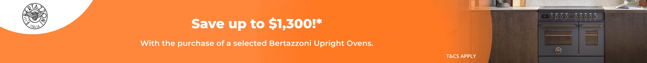 Save up to $1,300 on selected Bertazzoni Upright Cookers