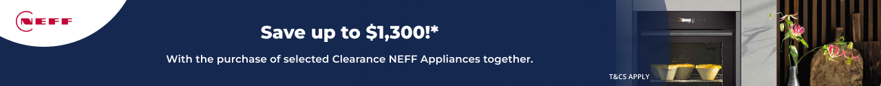 Save up to $1,300 on selected Bundled Clearance NEFF Appliances