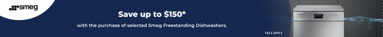 Save up to $150 on selected Smeg Dishwashers