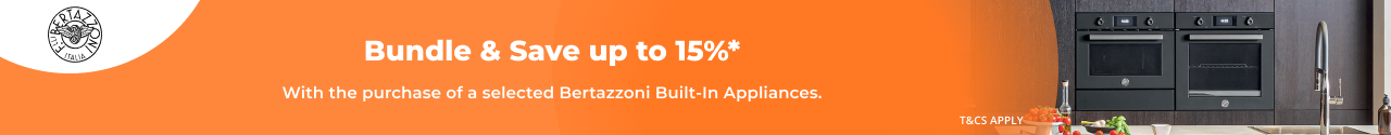 Save up to 15% when bundling selected Bertazzoni Appliances