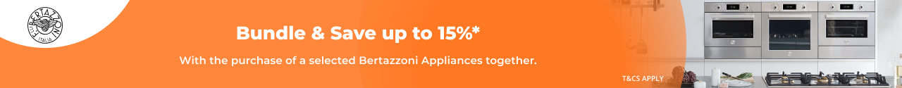 Save up to 15% when bundling selected Bertazzoni Appliances
