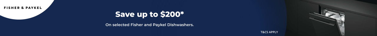 Save up to $200 on selected Fisher & Paykel Dishwashers