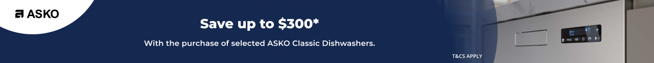 Save up to $300 on selected ASKO Classic Dishwashers