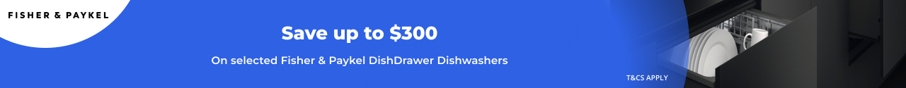 Save up to $300 on selected Fisher & Paykel DishDrawer Dishwashers