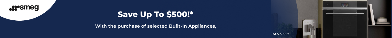 Save up to $500 on selected Smeg Built-In Appliances