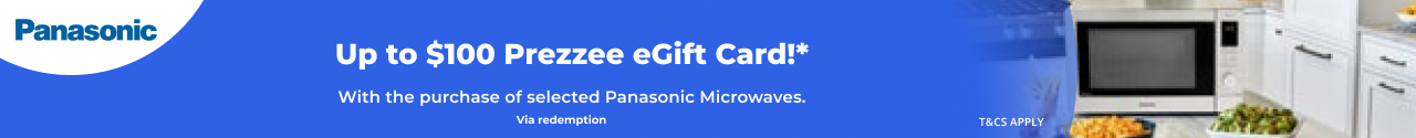 Up to $100 Prezzee eGift Card with selected Panasonic Microwaves