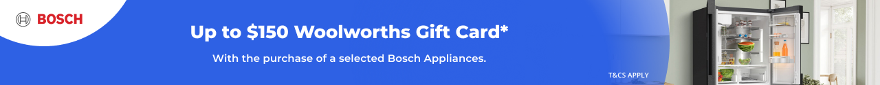 Up to $150 Woolworths eGift Card with selected Bosch Fridges