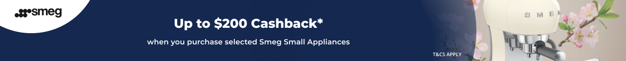 Up to $200 Cashback on selected Smeg