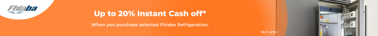 Up to 20% Instant Cash off on selected Fhiaba Refrigeration