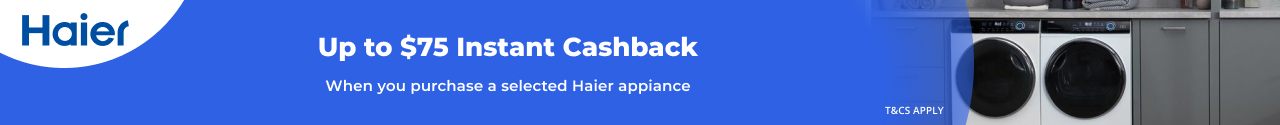 Up to $75 Instant Cashback On Selected Haier Appliances