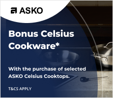 Purchase selected ASKO Celcius Cooktops and receive a Bonus Cookware