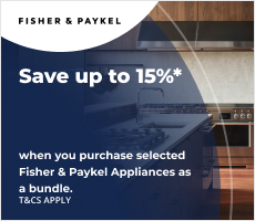Save up to 15% when bundling selected Fisher & Paykel Appliances